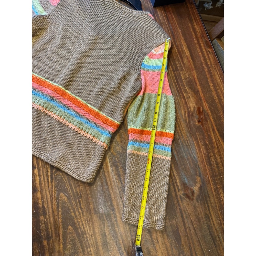 Crazy Horse Collection Colorful Cardigan Sweater Striped Colorblock Woman's Med. - Picture 5 of 10